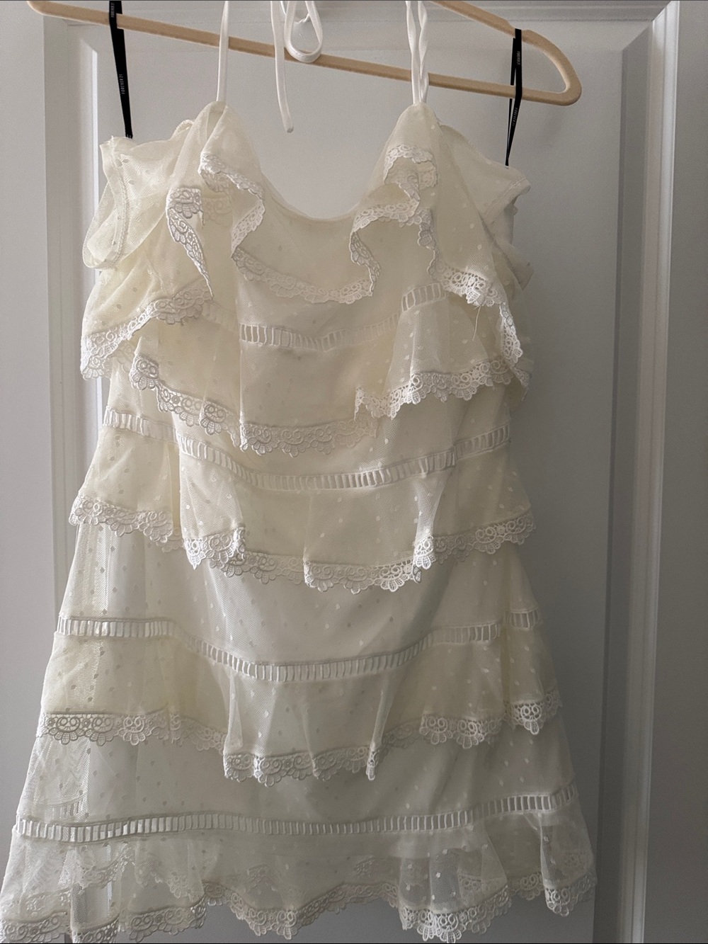 Tiered Lace Ruffle Women's Dress in Cream Forever 21